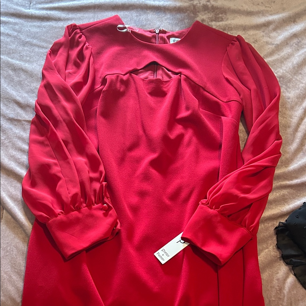 Shelby & Palmer Vibrant Red Long Sleeve Dress